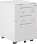 Woltu Rollcontainer Aktenschrank 3 Schubladen Schwarz/Weiß Bild 2