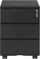 Woltu Rollcontainer Metall Aktenschrank 3 Schubladen Schwarz Bild 4