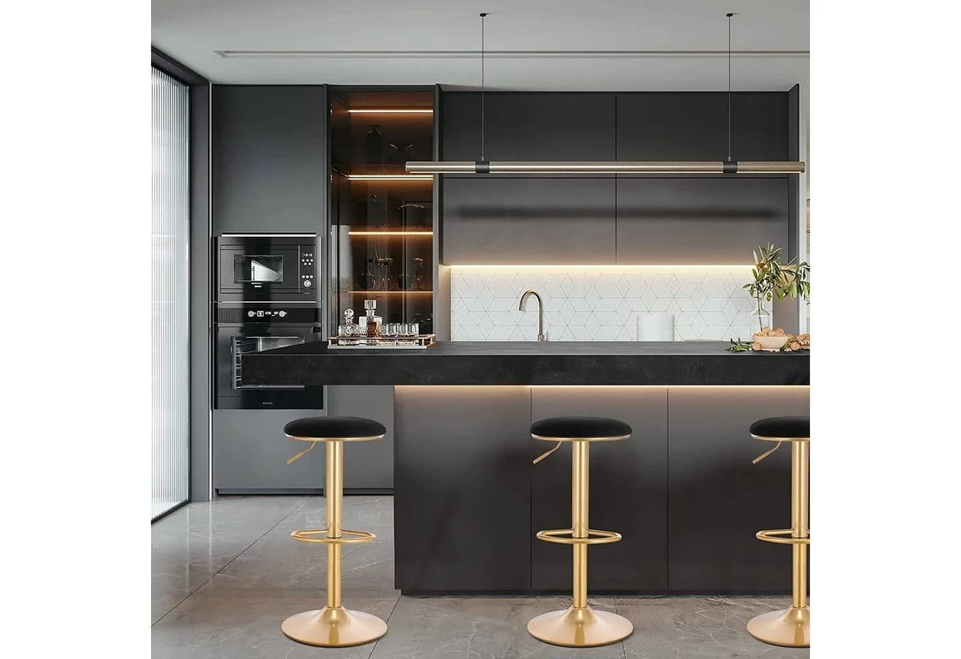 Woltu Drehhocker 2er-Set Ergonomischer 360° Barhocker Höhenverstellbar