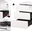 Woltu Rollcontainer Metall Büroschrank 3 Schubladen Schwarz/Weiß Bild 4
