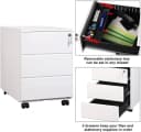 Woltu Rollcontainer Metall Büroschrank 3 Schubladen Schwarz/Weiß Bild 5