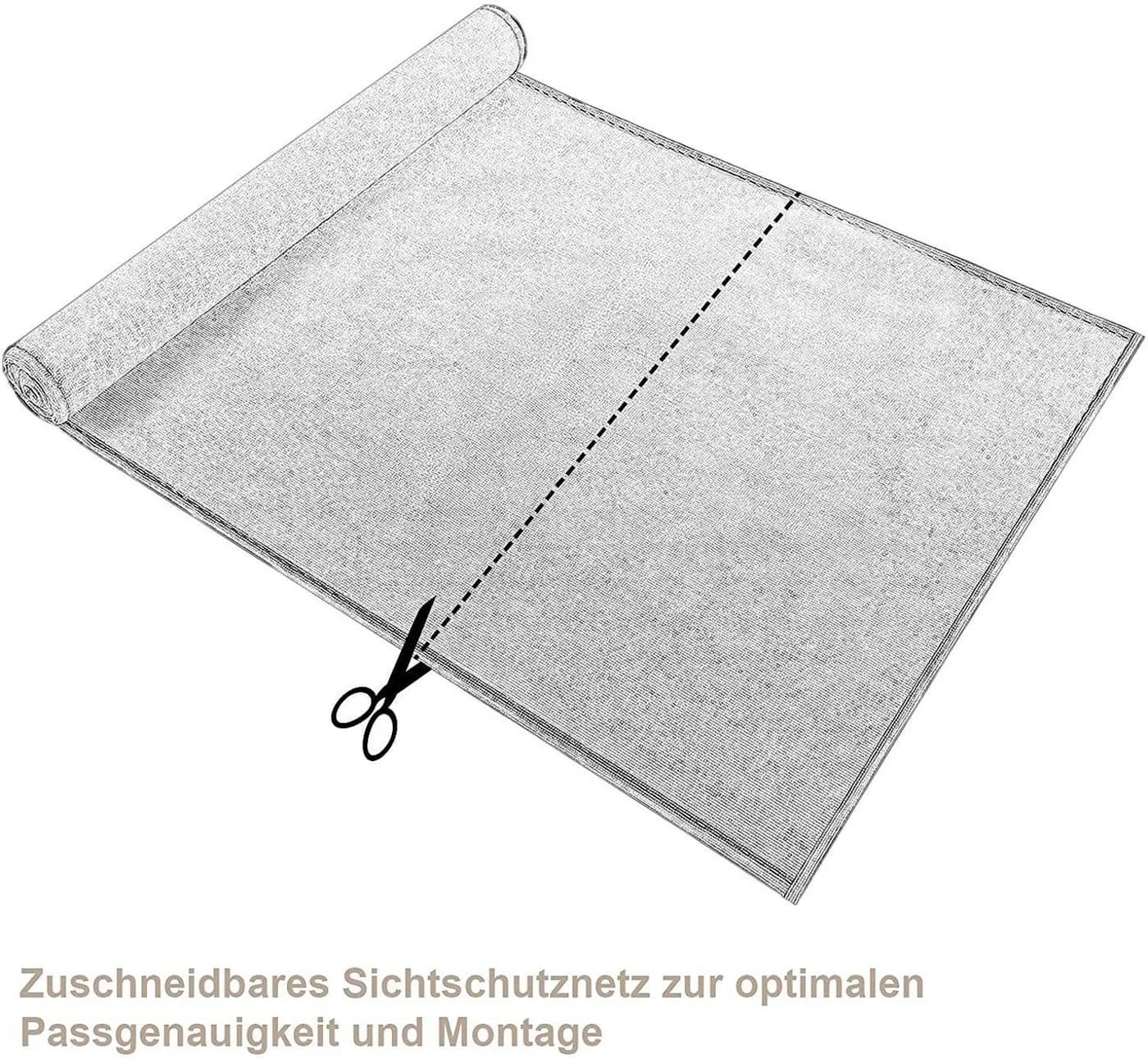 Woltu Zaunblende HDPE 180 g/m² mit Kabelbinder anthrazit - Bild 4