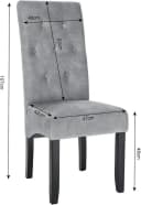 Woltu Esszimmerstuhl Set 2 St. Grau Massivholz Leinen Bild 3