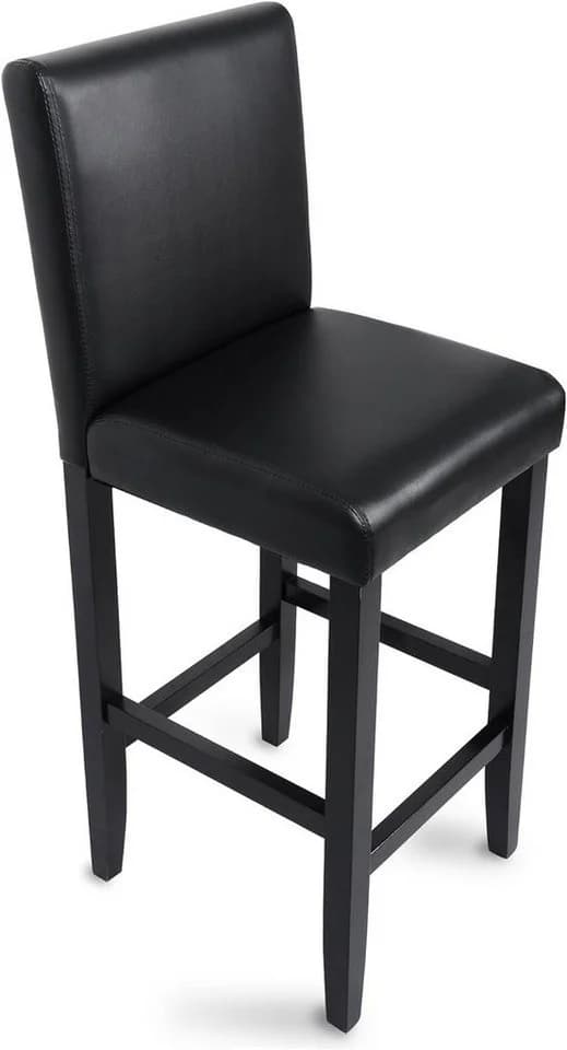 Woltu Barhocker (2 St) Kunstleder Massivholz Bistrohocker - Bild 4