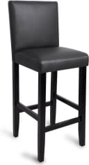 Woltu Barhocker 2er Set Grau Massivholz Kunstleder mit Lehne Bild 5