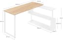 Woltu Schreibtisch mit Ablage 360° drehbar Holzwerkstoff Metall Bild 3