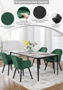 Woltu Esszimmerstuhl 4er Set Samt Massivholz mit Armlehne Grün/Schwarz Bild 5