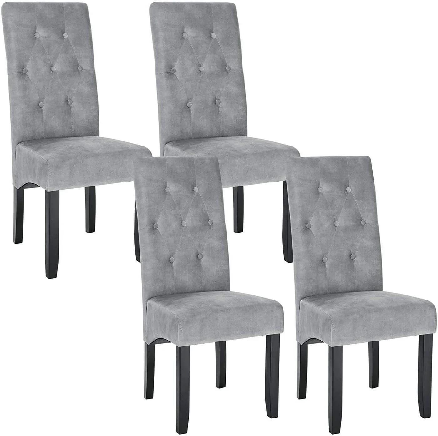 Woltu Esszimmerstuhl 4er-Set Samt Massivholz - Bild 2