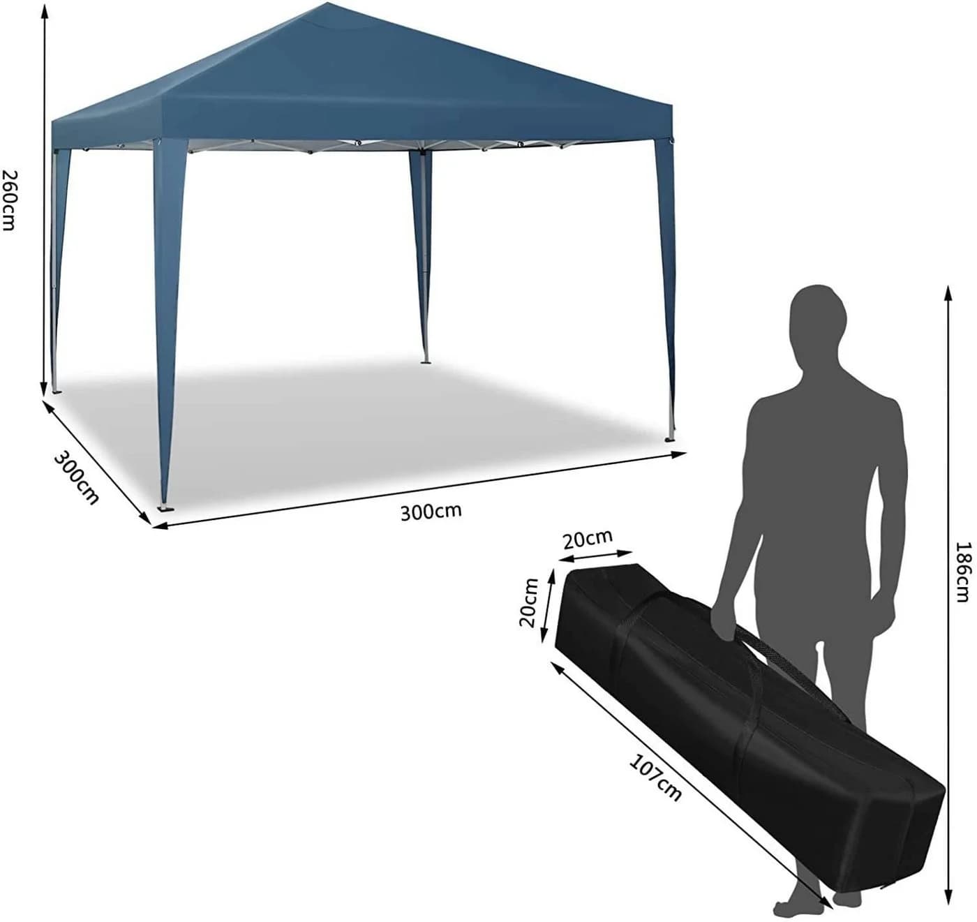 Woltu Faltpavillon 3x3m Oxford Metallrahmen - Bild 3