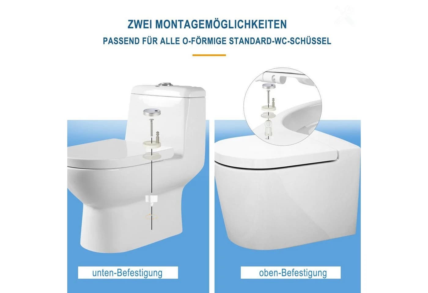 Woltu WC-Sitz Softclose mit Absenkautomatik Klodeckel Duroplast - Bild 4