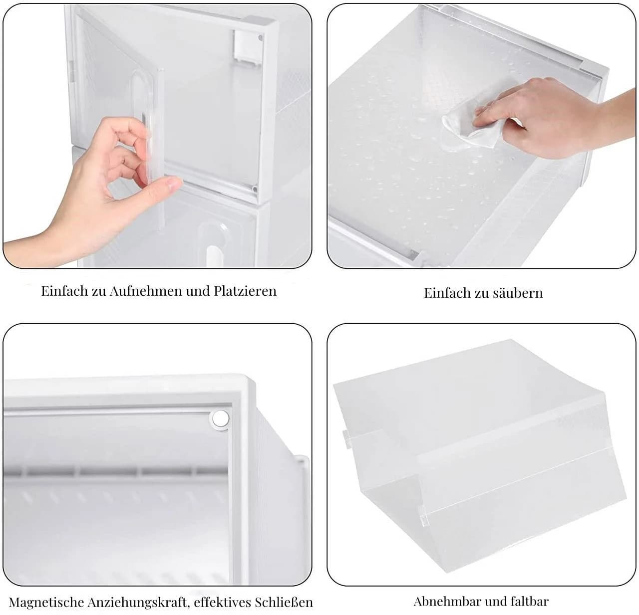 Woltu Schuhbox 12er Set Transparent Weiß mit Magnetverschluss - Bild 5