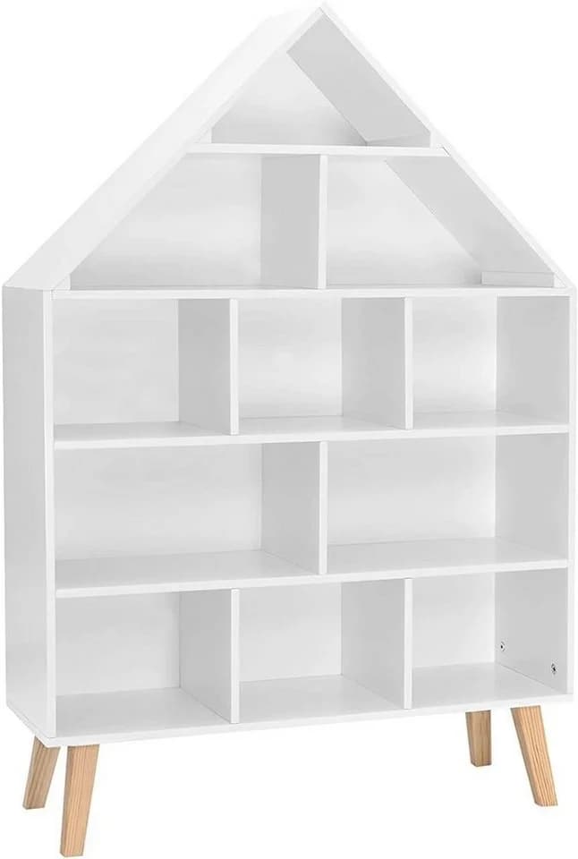 Woltu Bücherregal Hausform Weiß 5 Ebenen Kinderregal - Bild 2