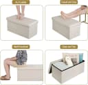Woltu Sitzhocker mit Stauraum Samt Beige Faltbar Bild 5