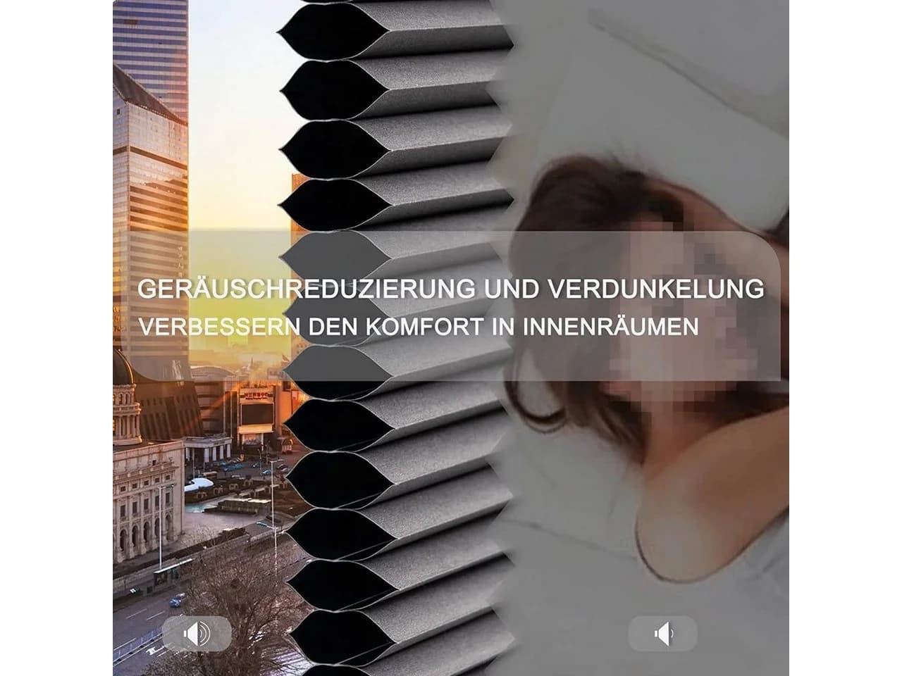 Woltu Plissee Verdunkelnd Klemmfix Dunkelgrau-Weiß - Bild 3