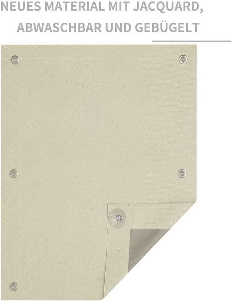 Woltu Dachfensterrollo Thermorollo ohne Bohren mit Saugnapf Grau Beige Schwarz - Bild 5