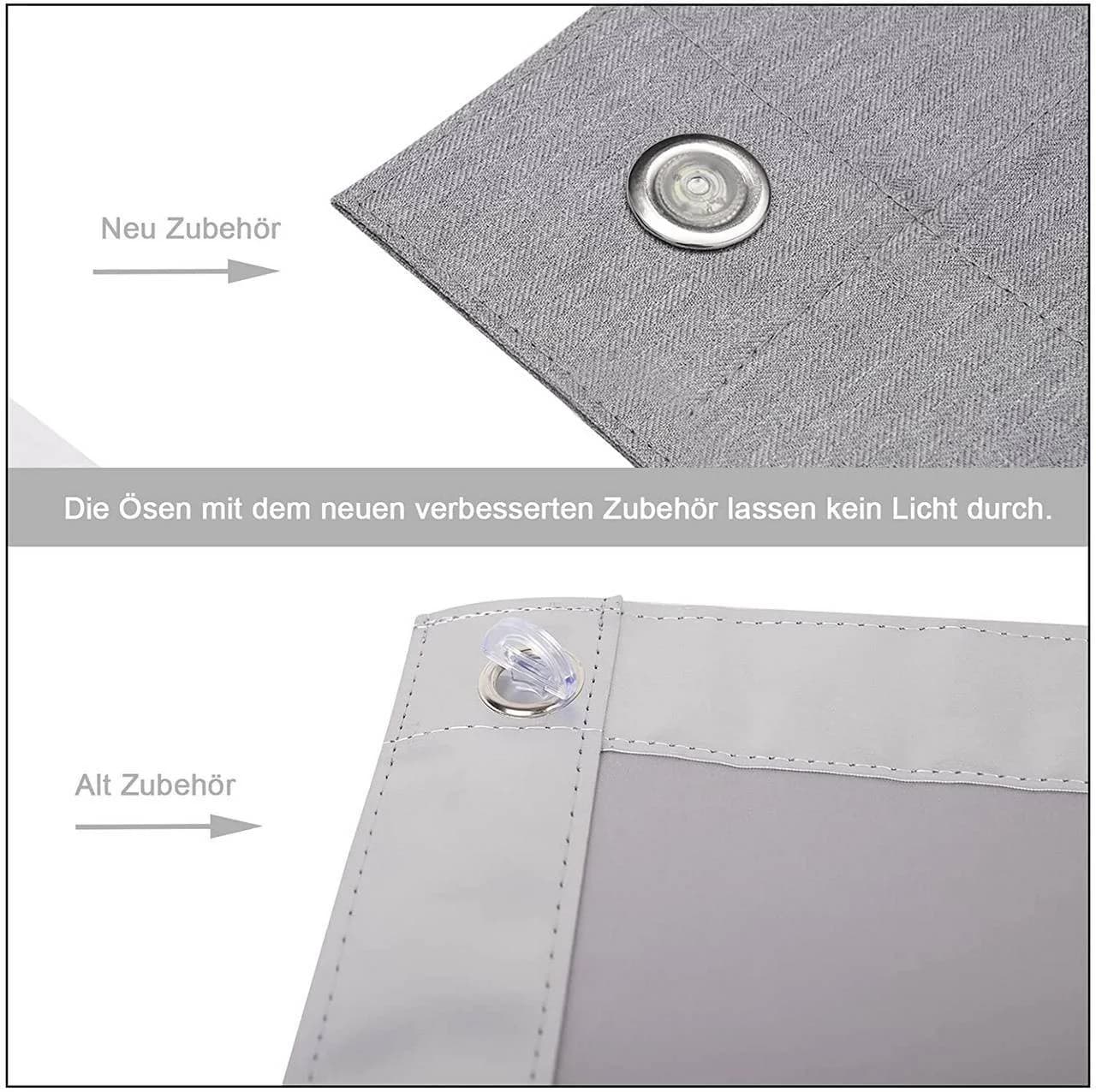 Woltu Dachfensterrollo Thermorollo ohne Bohren Grau Schwarz Saugnapf - Bild 4