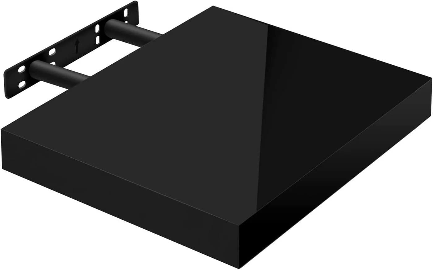 Woltu Volato Wandregal Schwarz Freischwebend MDF - Bild 2