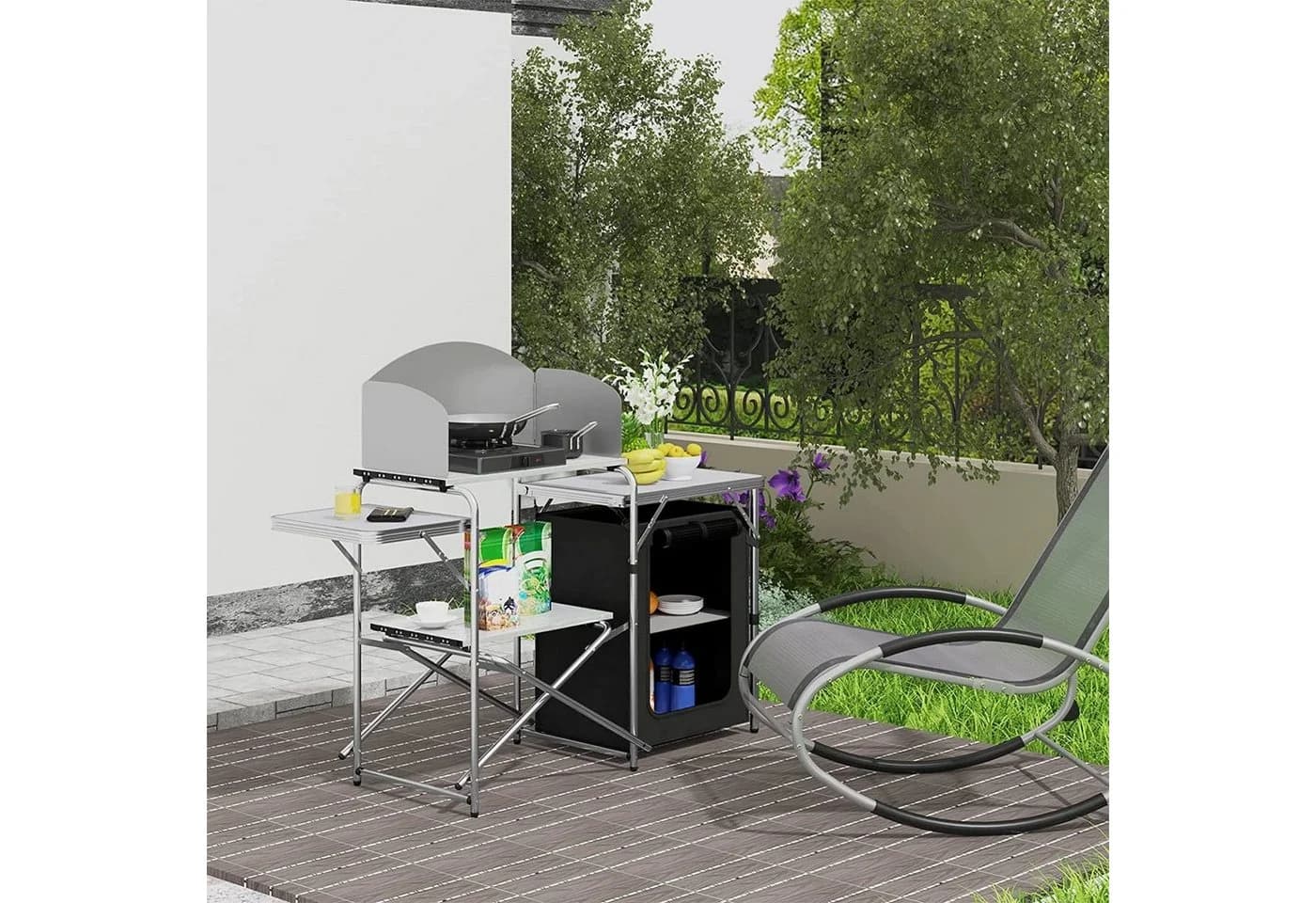 Woltu Campingtisch faltbar mit Tragetasche und Windschutz