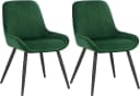 Woltu Esszimmerstuhl 2er Set Dunkelgrün Samt Polsterstuhl Bild 2