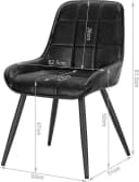 Woltu Esszimmerstuhl 2er Set Schwarz Kunstleder Samt Bild 3