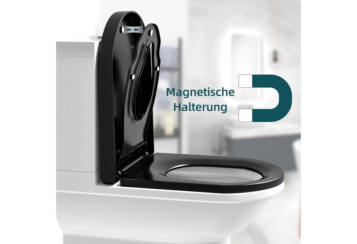 Woltu WC-Sitz mit Kindersitz & Absenkautomatik Weiß/Schwarz