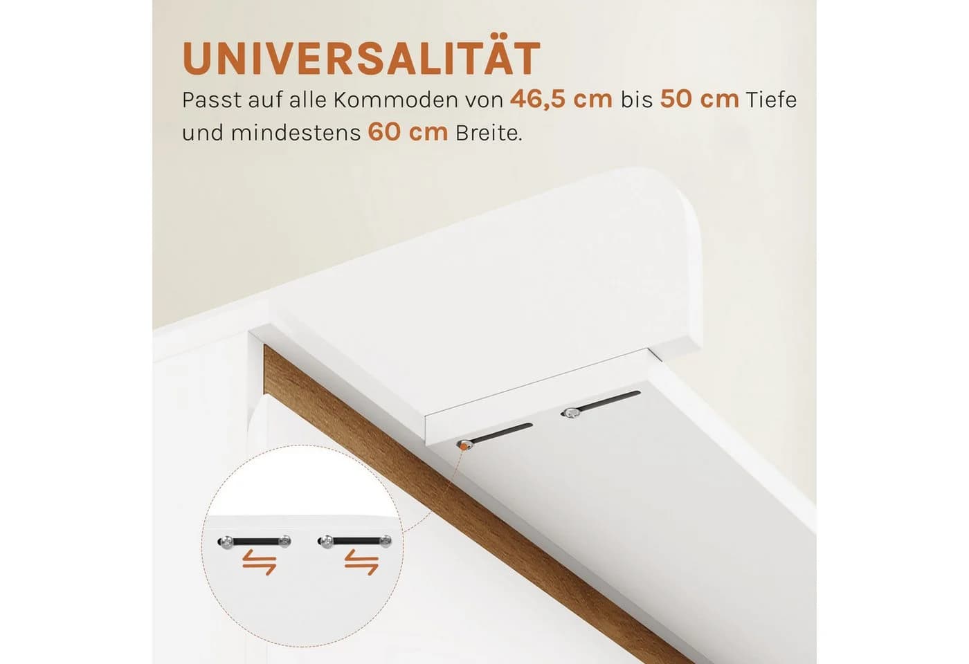 Woltu Wickelaufsatz Weiß MDF Wickelauflage für Kommoden - Bild 5