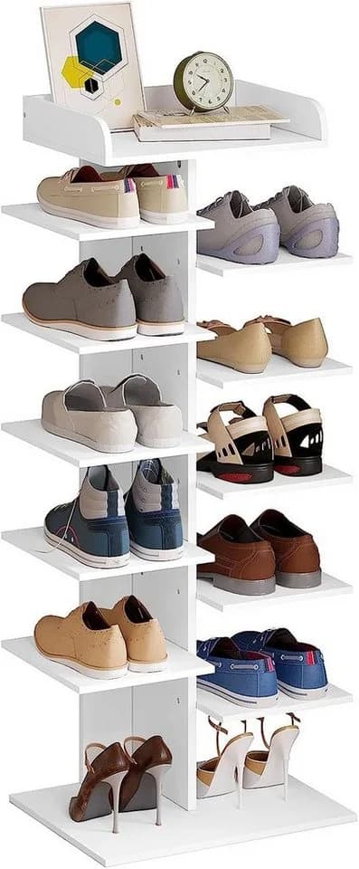 Woltu Schuhregal Weiß 12 Ebenen Platzsparend - Bild 2