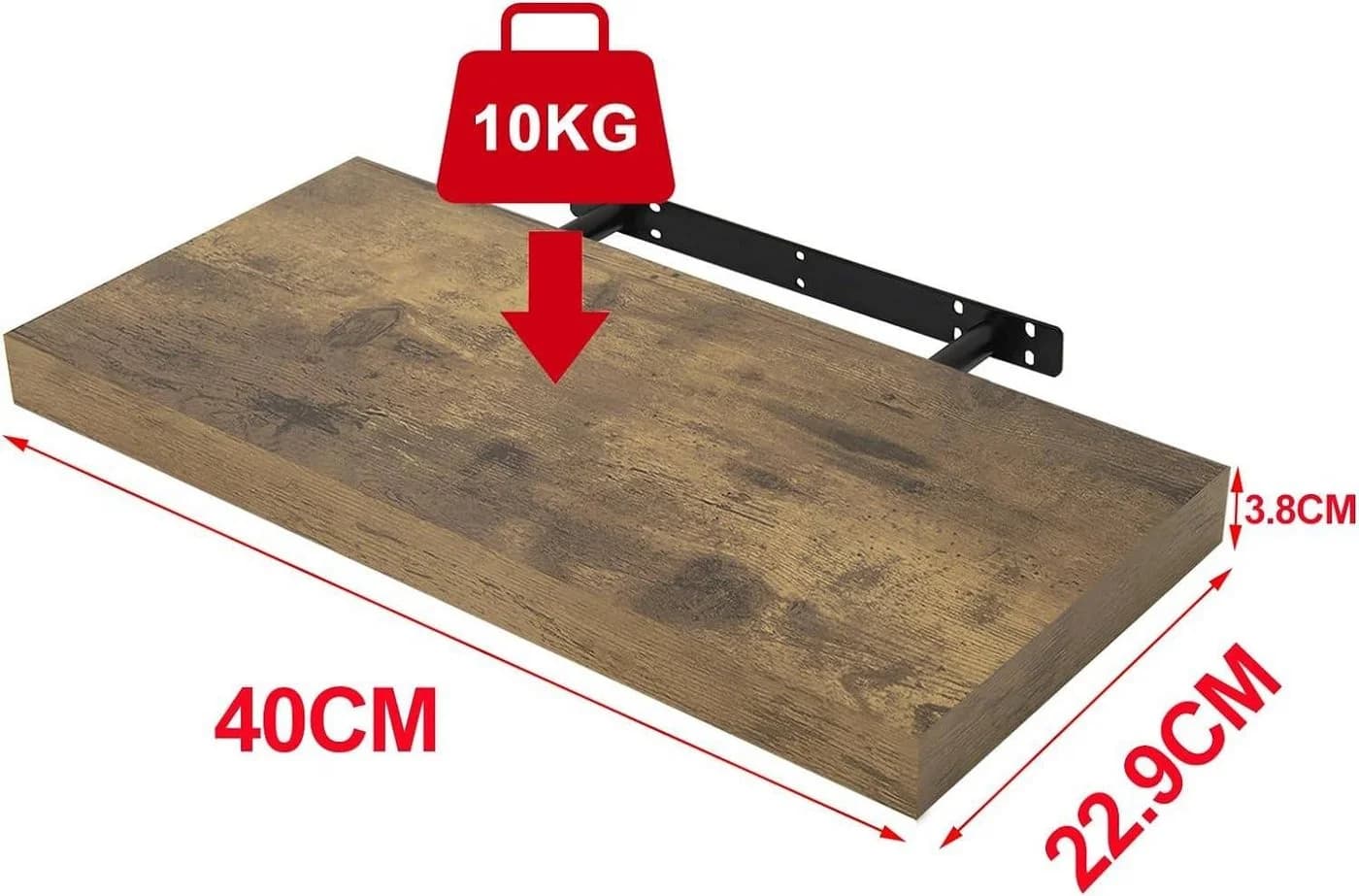 Woltu Wandregal Set 3-tlg. MDF Holz Braun Wandboard - Bild 3