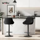 Woltu Barhocker 4er Set Schwarz Samt Höhenverstellbar Drehbar Bild 1