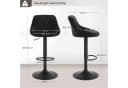 Woltu Barhocker 4er Set Schwarz Samt Höhenverstellbar Drehbar Bild 3