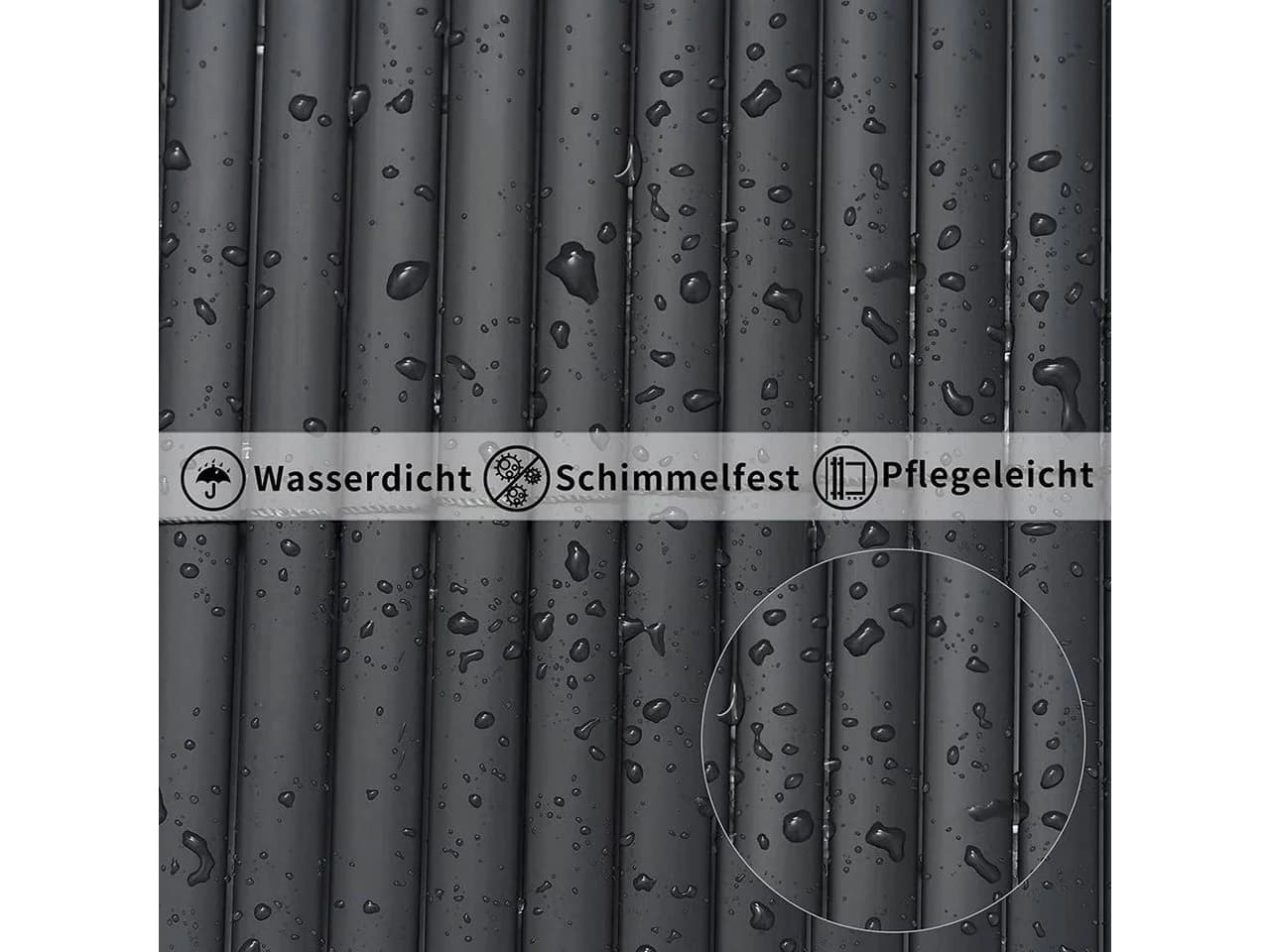 Woltu Balkonsichtschutz PVC Grau UV-beständig Wetterfest - Bild 5