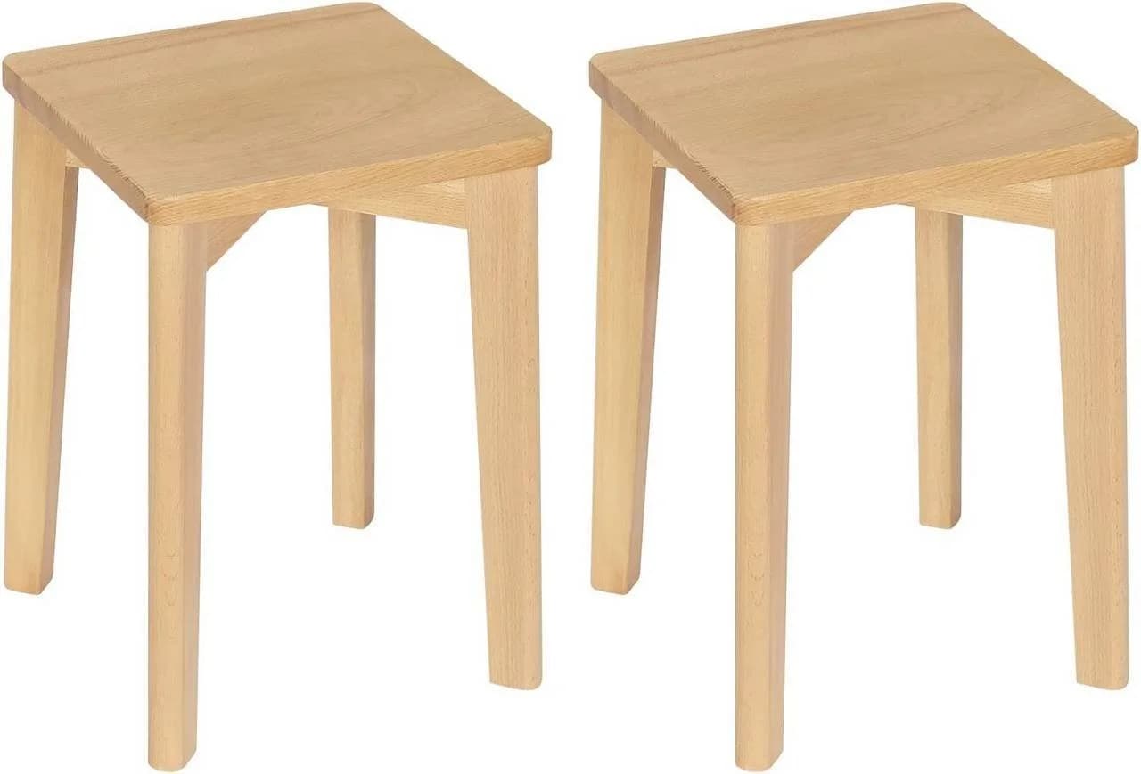 Woltu Esszimmerstuhl Massivholz Stapelbar Ohne Lehne Sitzhocker - Bild 2