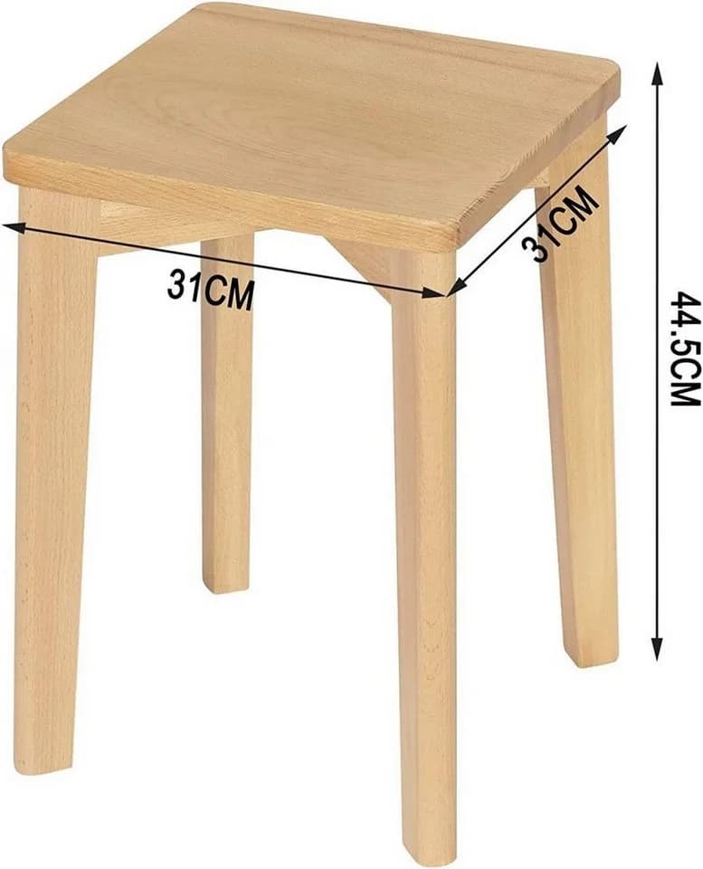 Woltu Esszimmerstuhl Massivholz Stapelbar Ohne Lehne Sitzhocker - Bild 3