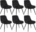 Woltu Esszimmerstuhl 6er Set Schwarz Samt Polsterstuhl Bild 2