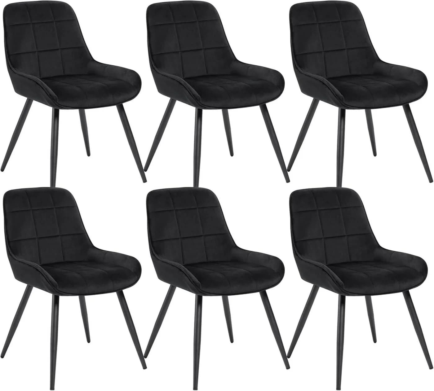 Woltu Esszimmerstuhl 6er Set Schwarz Samt Polsterstuhl - Bild 2