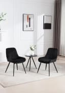 Woltu Esszimmerstuhl 6er Set Schwarz Samt Polsterstuhl Bild 4