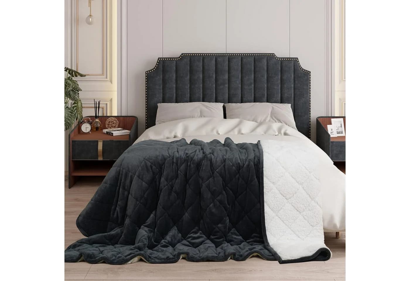 Woltu Gewichtsdecke Flanell Sherpa Therapiedecke