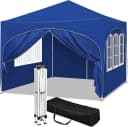 Woltu Faltpavillon 3x3m Blau/Grau höhenverstellbar mit Seitenwänden Bild 2
