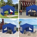 Woltu Faltpavillon 3x3m Blau/Grau höhenverstellbar mit Seitenwänden Bild 4