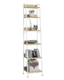 Woltu Standregal 6 Ebenen Industriell MDF Metall Braun/Schwarz Bild 2