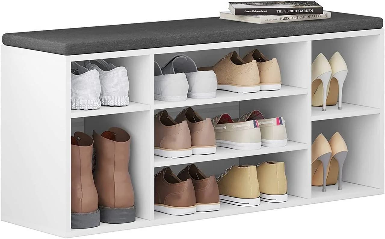 Woltu Schuhbank 7-Fach Weiß Grau - Bild 2
