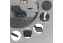Woltu Esszimmerstuhl 4er Set Samt grau/schwarz mit Armlehne Bild 4