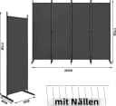 Woltu Paravent Raumteiler klappbar freistehend Trennwand Dunkelgrau Bild 3