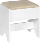Woltu Polsterhocker Beige/Weiß Leinen 150 kg belastbar Bild 2