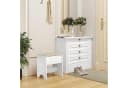Woltu Polsterhocker Beige/Weiß Leinen 150 kg belastbar Bild 4