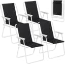 Woltu Campingstuhl 4er-Set Schwarz Klappbar mit Armlehnen Bild 2