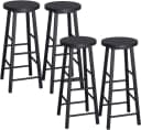 Woltu Barhocker 4er Set Stahl MDF Schwarz Industrial Bild 2