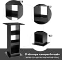 Woltu Bartisch mit 3 Regalfächern Schwarz/Weiß/Braun Holzwerkstoff Bild 5