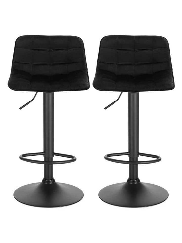Woltu Barhocker 2 St. Höhenverstellbar 360° Drehbar Samt Metall - Bild 2