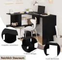 Woltu L-Form Eckschreibtisch 120x100cm mit Ablagen Bild 5